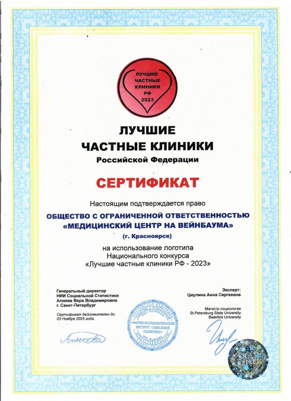 СЕРТИФИКАТ